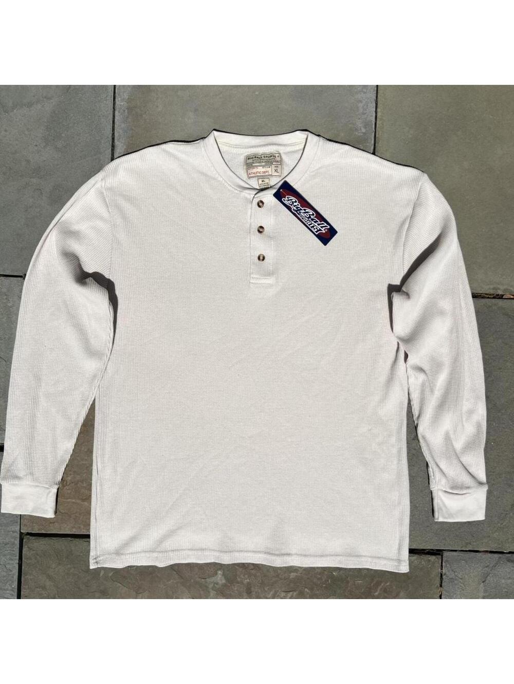Deadstock Neo Vintage NWT Cream Waffle Knit Thermal Henley